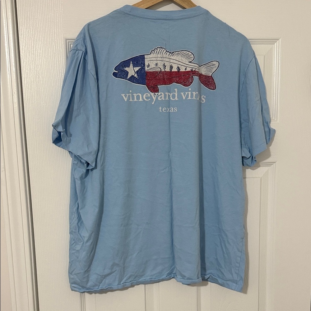 Vineyard Vines Light Blue Texas Fish Tee